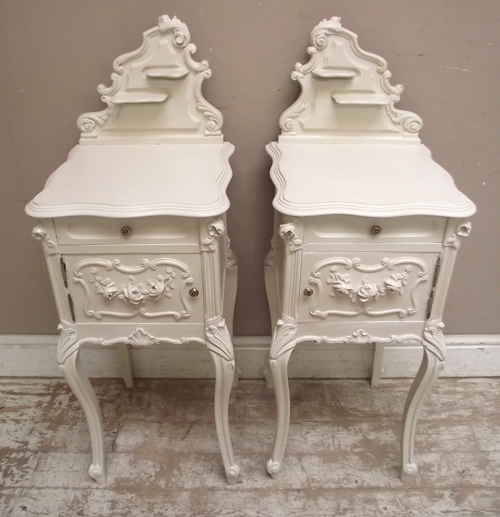 wonderful pair of rococo style bedisde tables